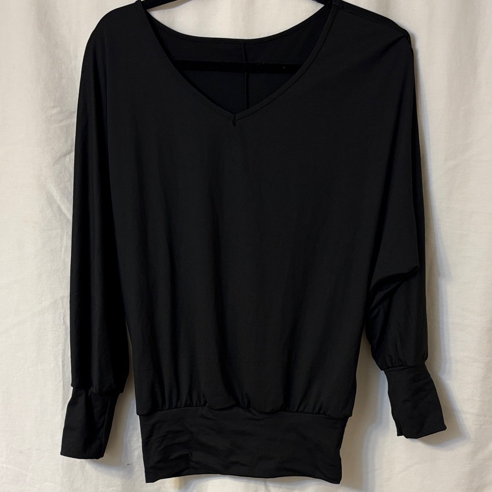 Elegant Black V-Neck Women's Top